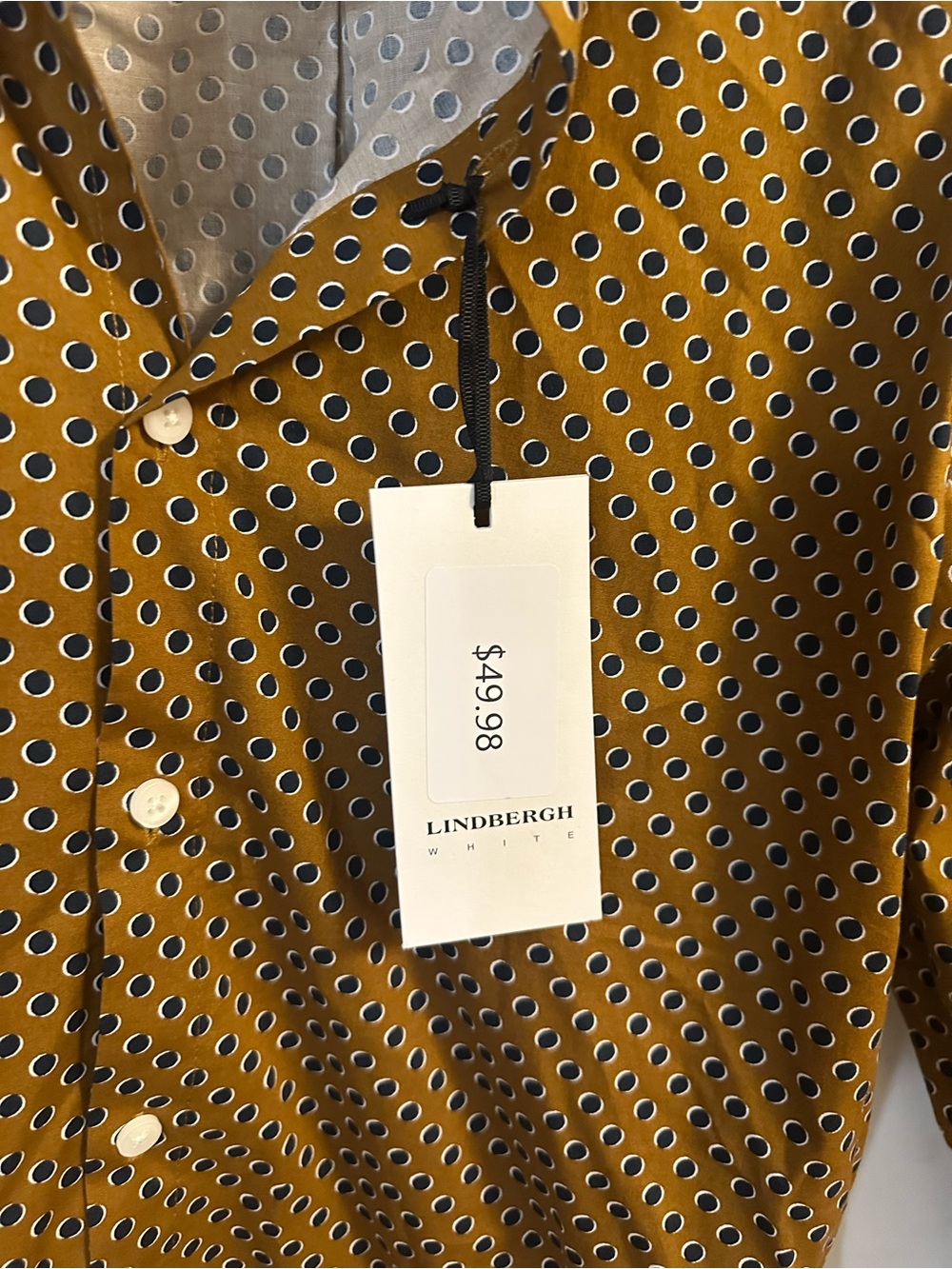 Men's Mustard Polka Dot Shirt